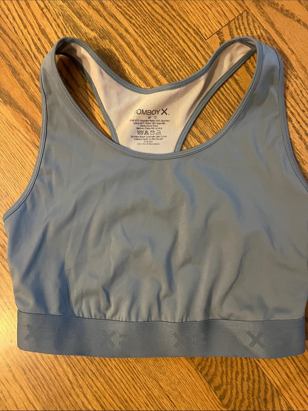 TomboyX Dusty blue Racerback Sports Bra